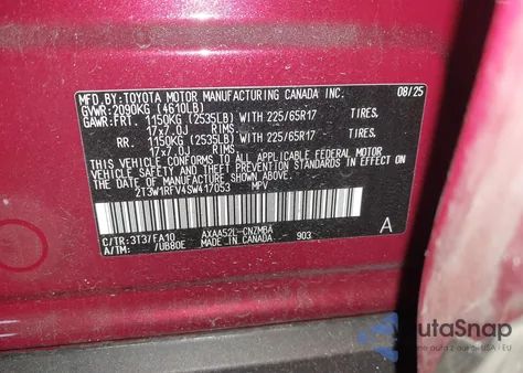 2025 Toyota Rav4 Xle z USA, uszkodzony, nr VIN 2T3W1RFV4SW417053